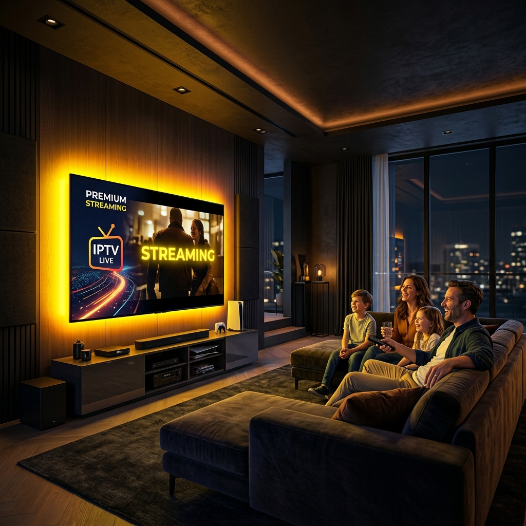 Familie kijkt Smart TV